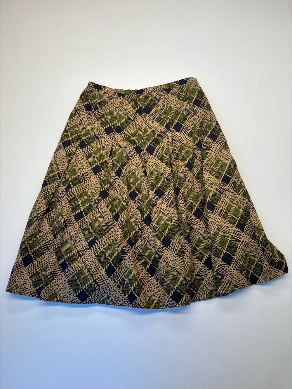 Vintage Harold's geometric plaid pleated A-line skirt Woman’s Size 2